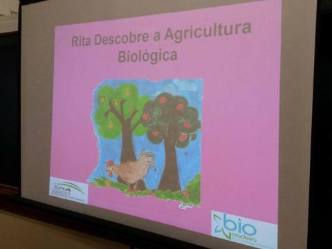 Imagem de ação de sensibilização sobre agricultura biológica.