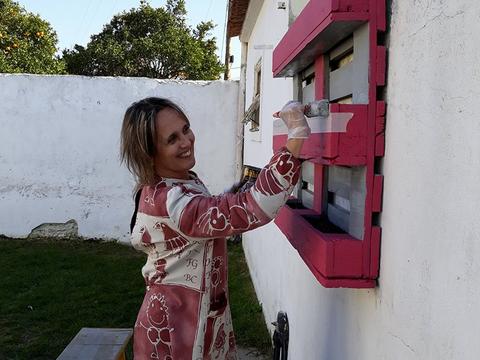 Pintura e manutenção da horta e primeira plantação