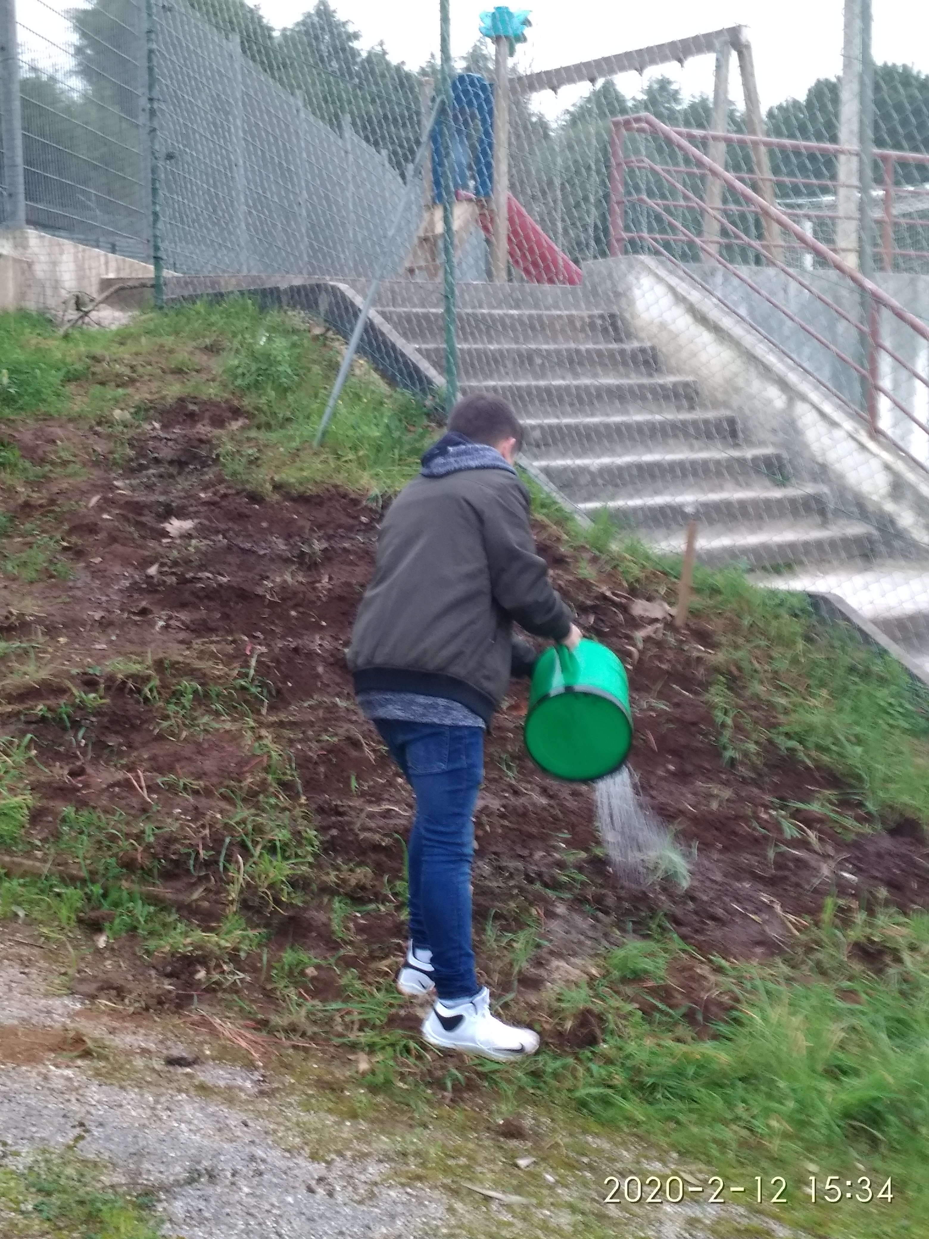 Rega de plantas aromáticas.