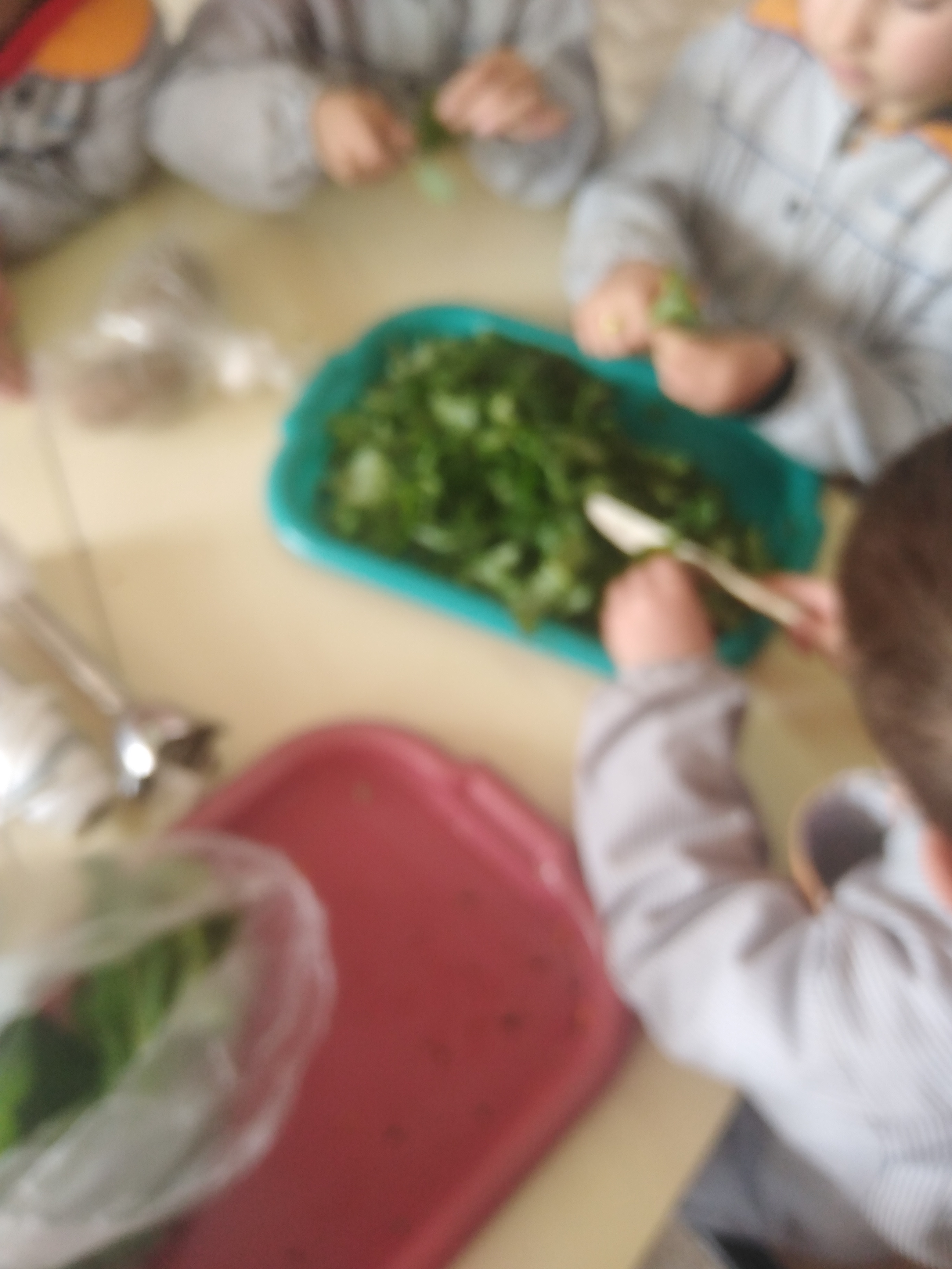 Preparação da sopa com os produtos cultivados.