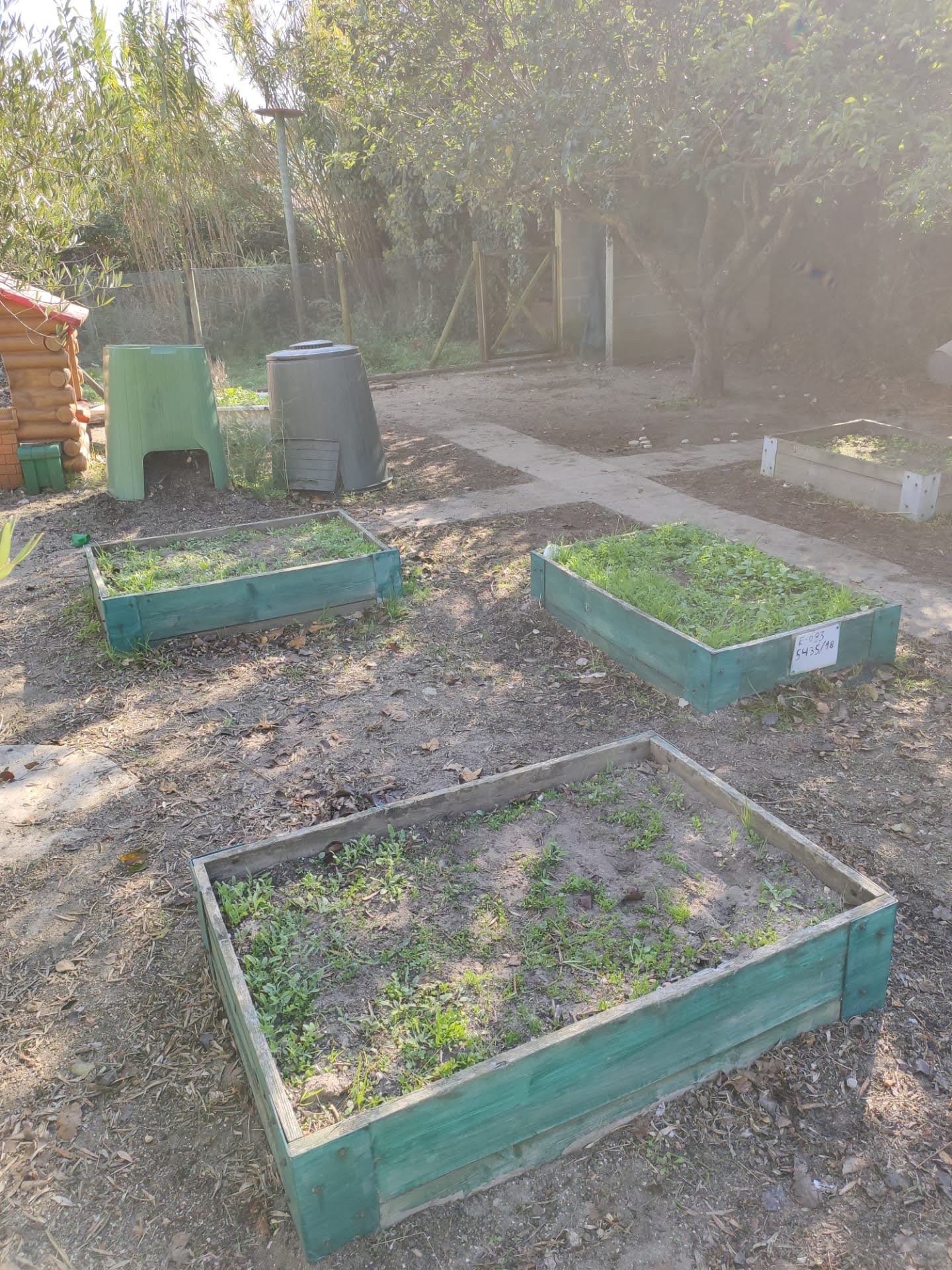 Visão geral da Horta, com a compostagem