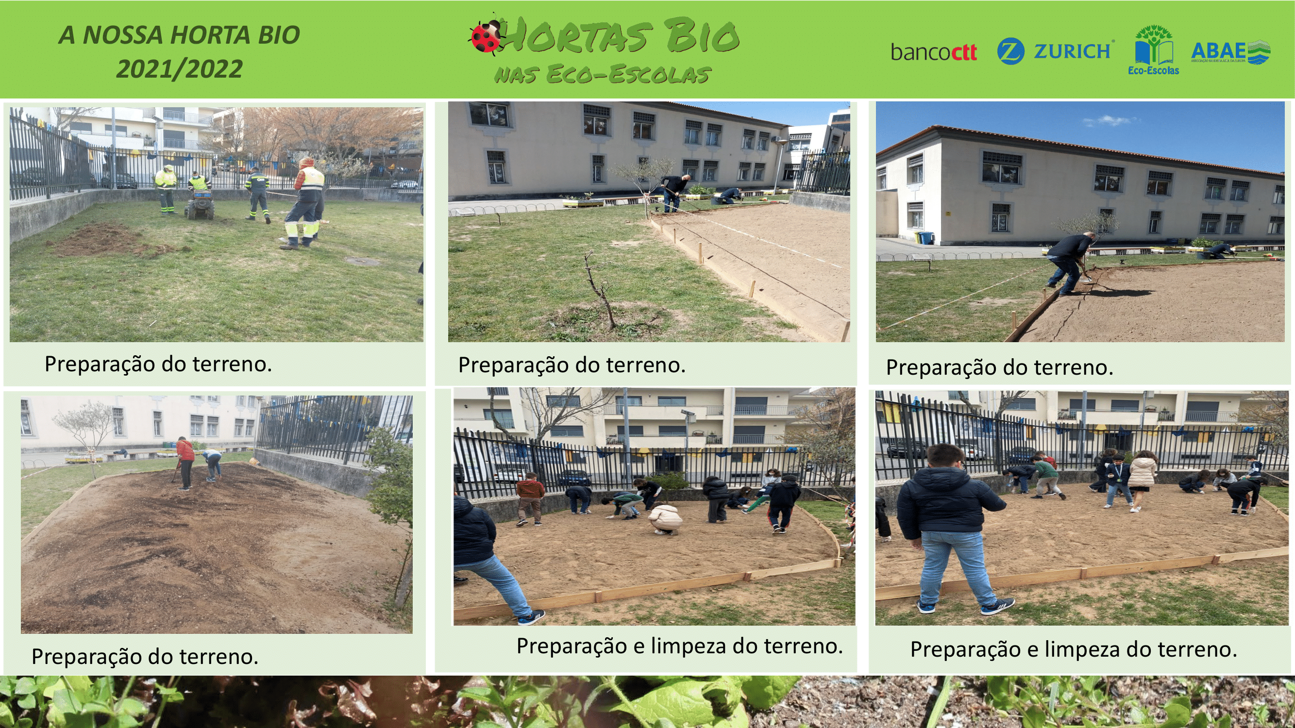 Preparação e limpeza do terreno.