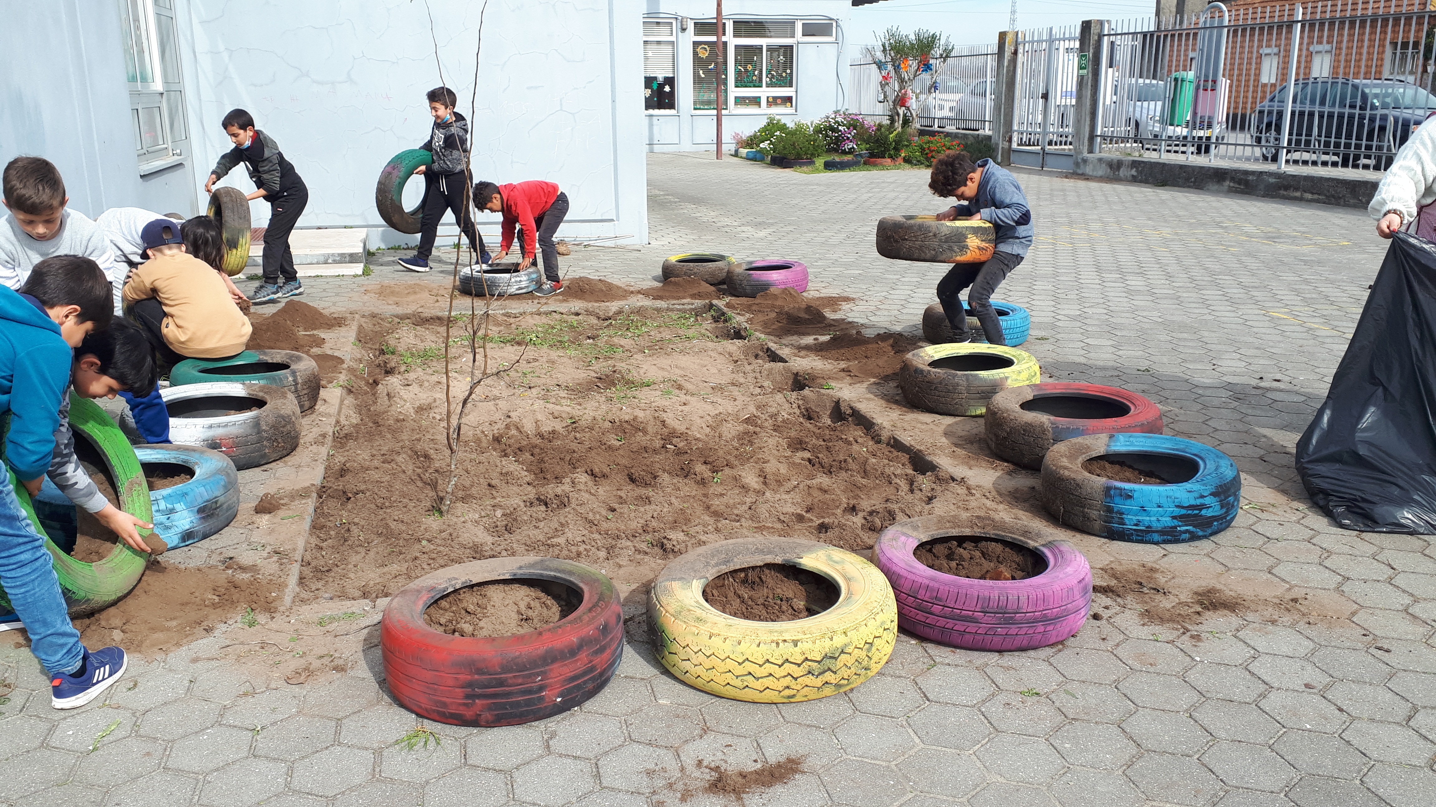 Preparação do terreno da horta.