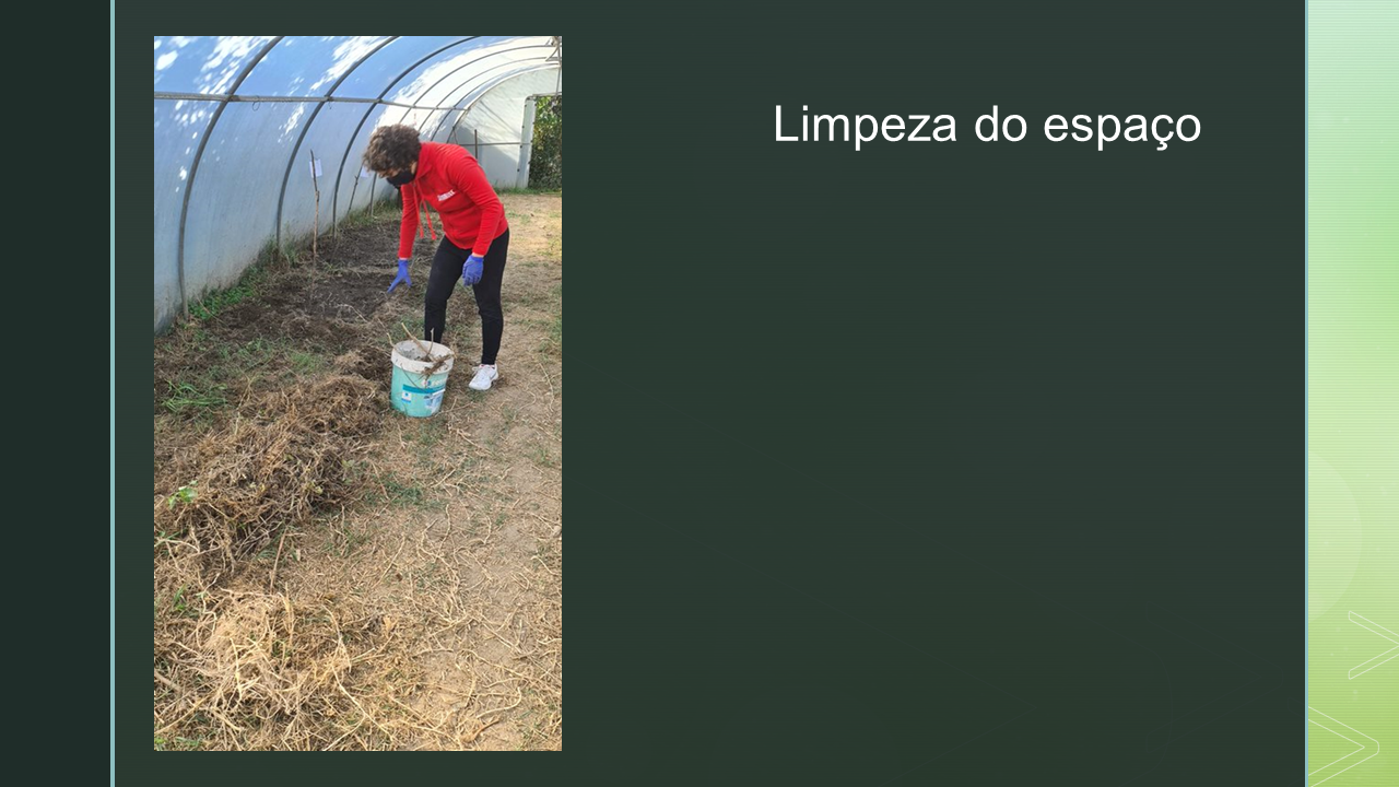 Preparação do espaço pelos alunos e professoras.
