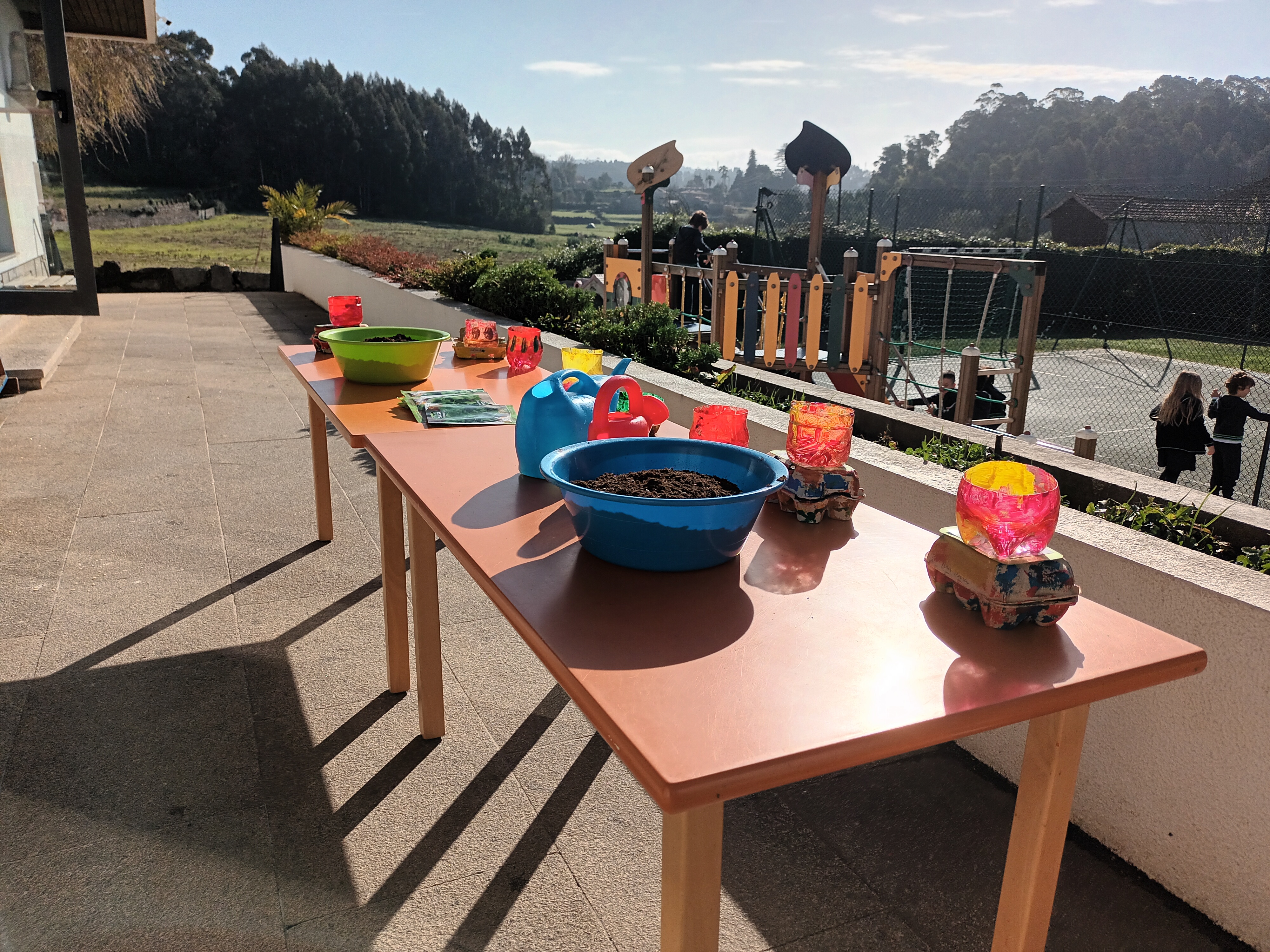 Preparação da construção das hortas biológicas.