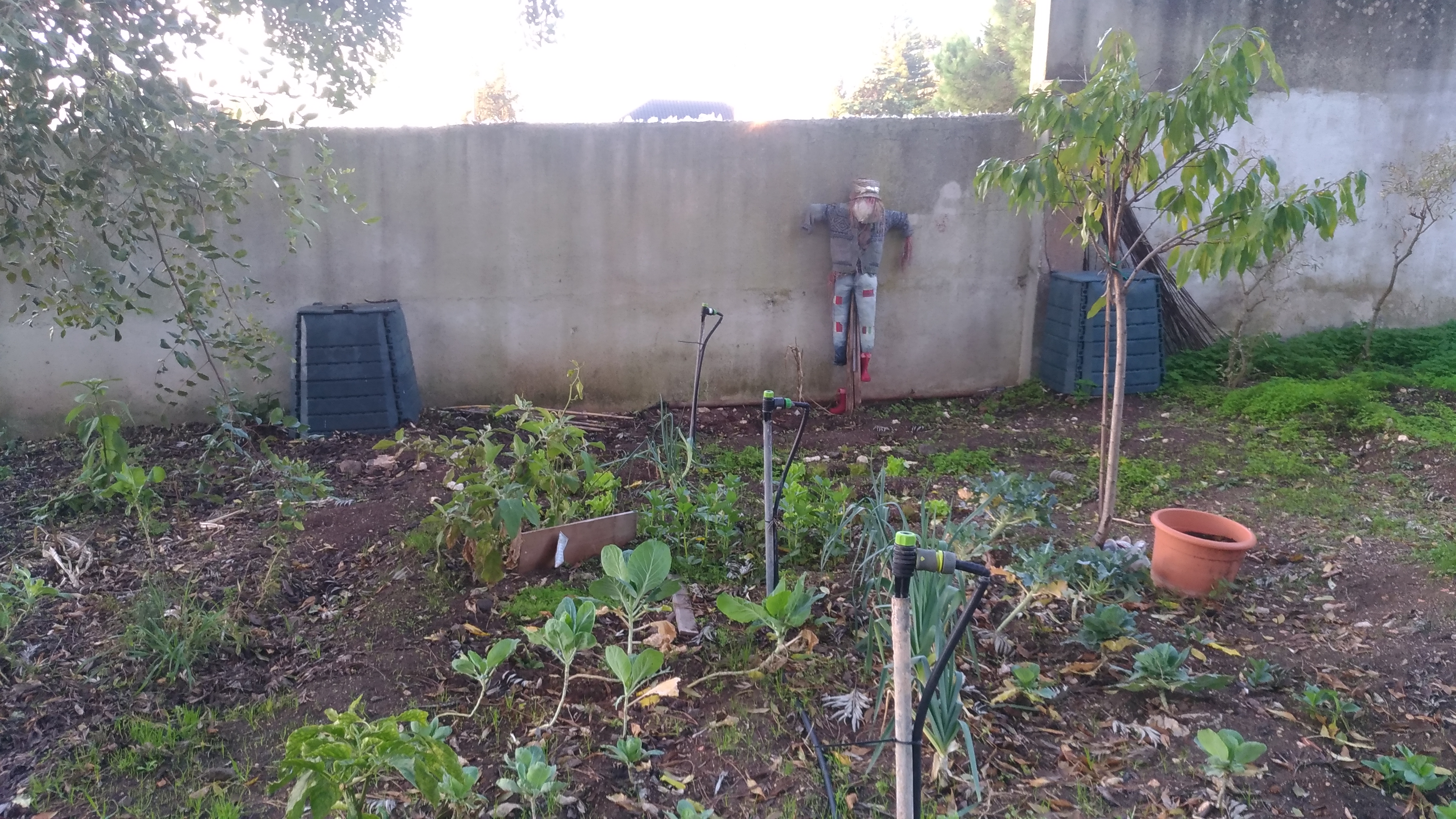 Os nossos compostores a preparar o fertilizante para a nossa horta.