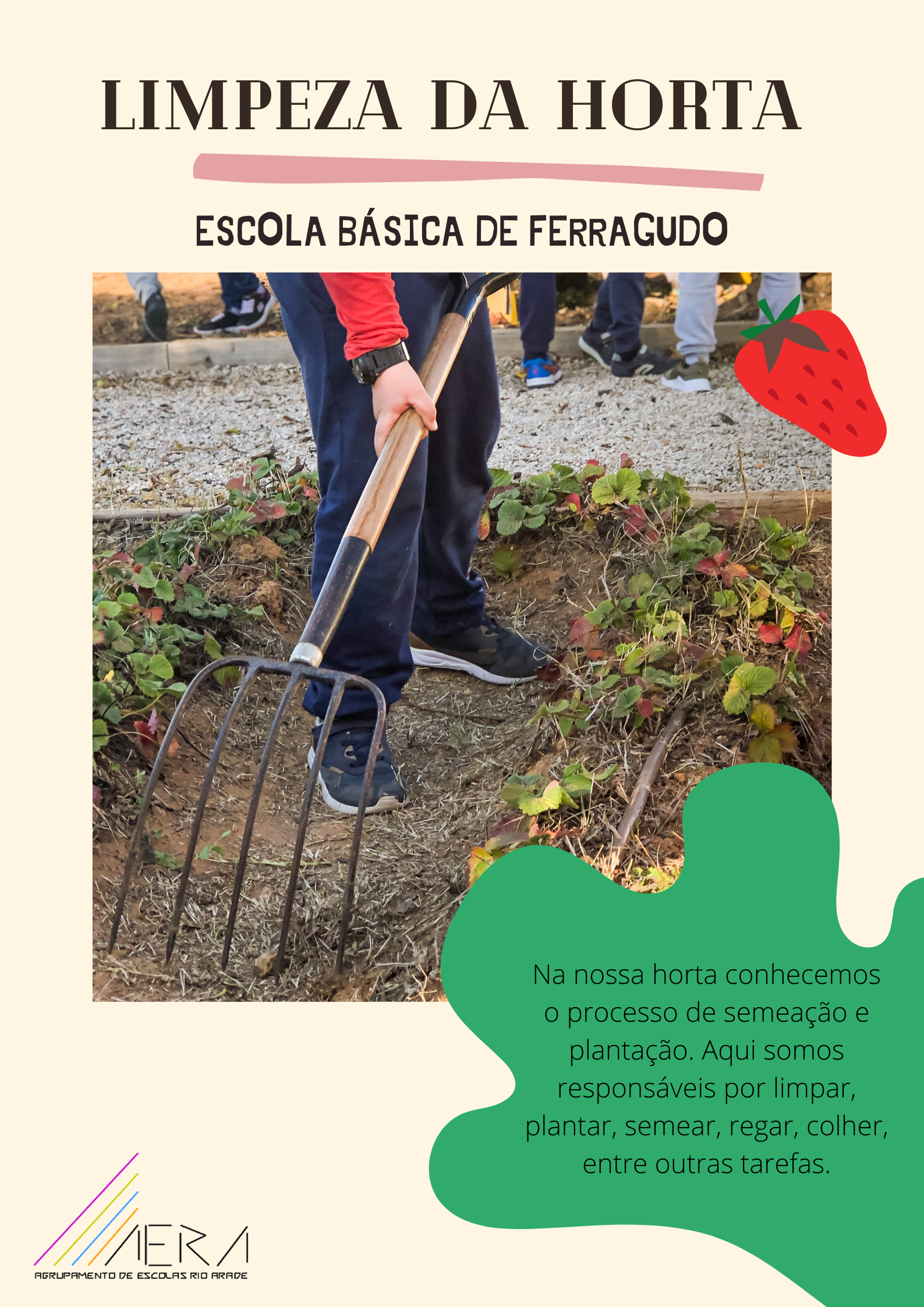 Nossa horta: limpar, plantar, semear, regar, colher, entre outras tarefas