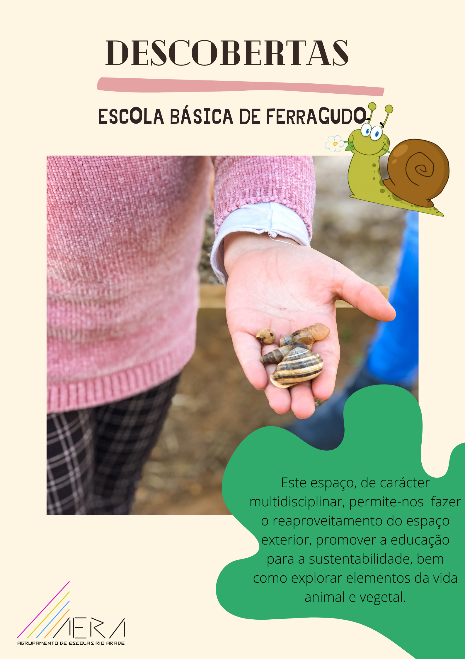 Espaço com elementos da vida animal e vegetal