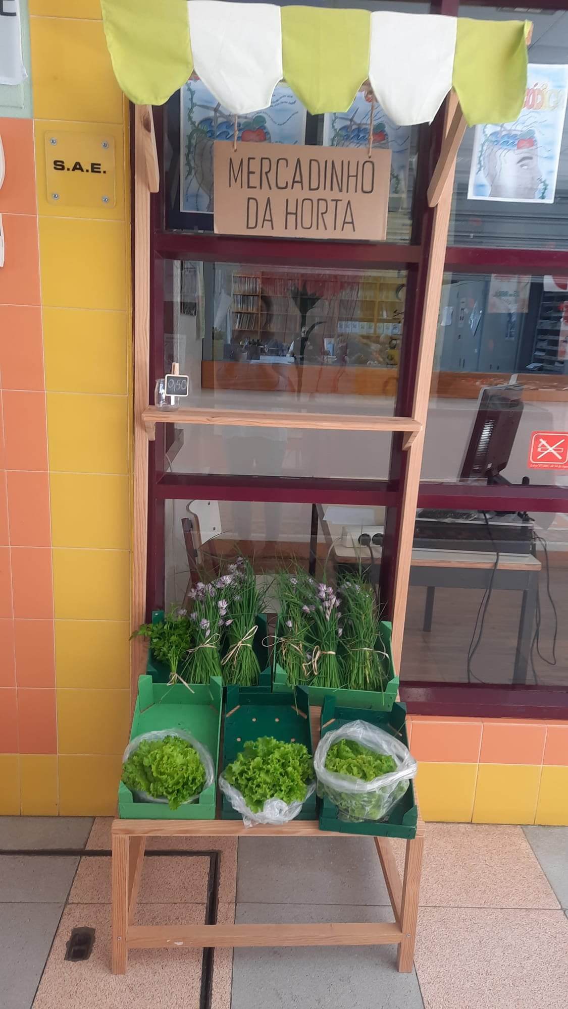 Mercadinho com produtos da horta