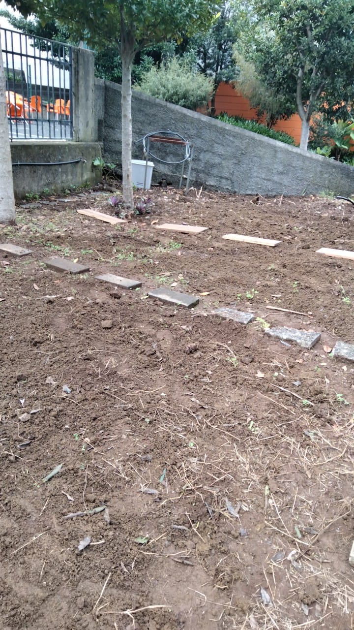 Terreno cavado- horta com todo o terreno cavado.