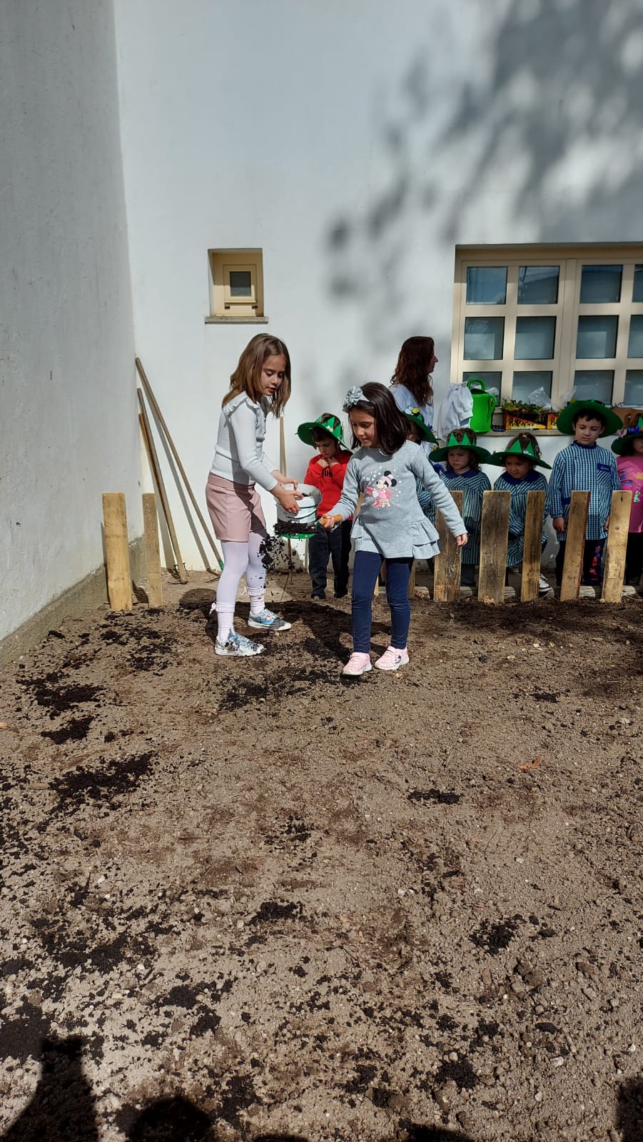 Fertilização do solo com o composto retirado do compostor.
