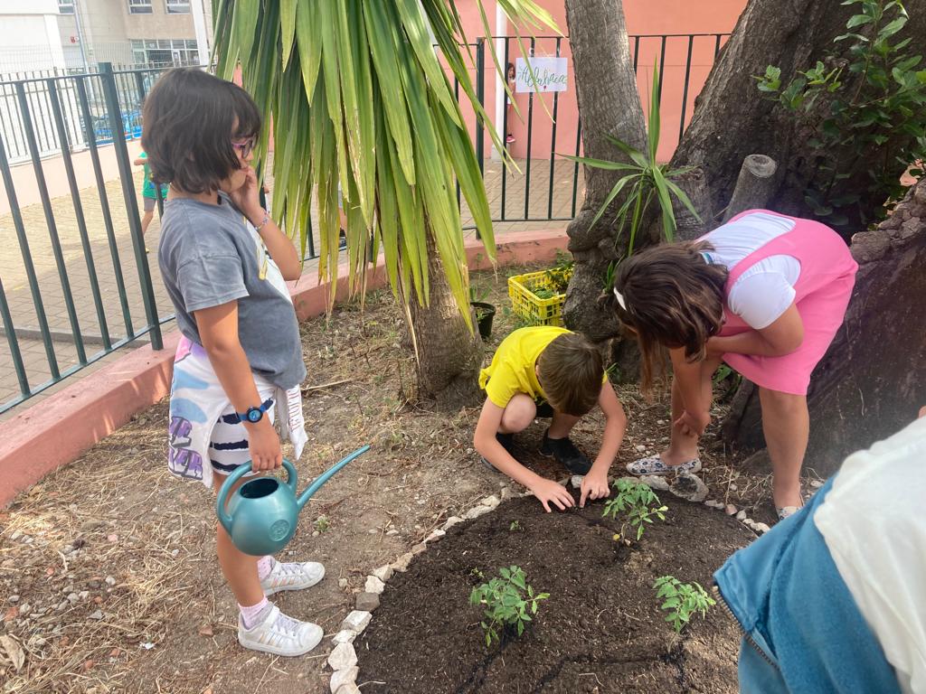 cuidando la huerta