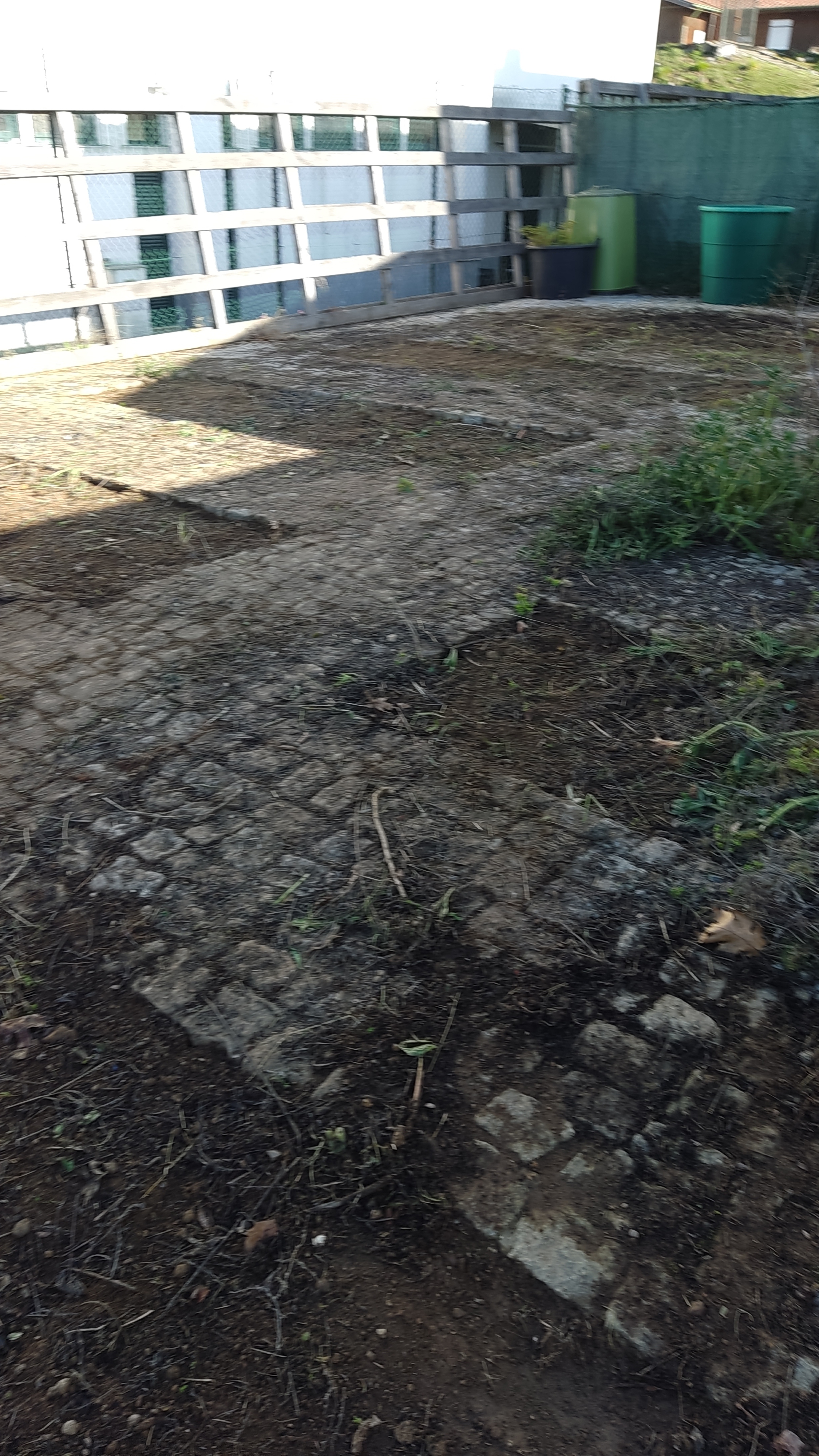 Começo da preparação do terreno, limpar as ervas e cavar terreno