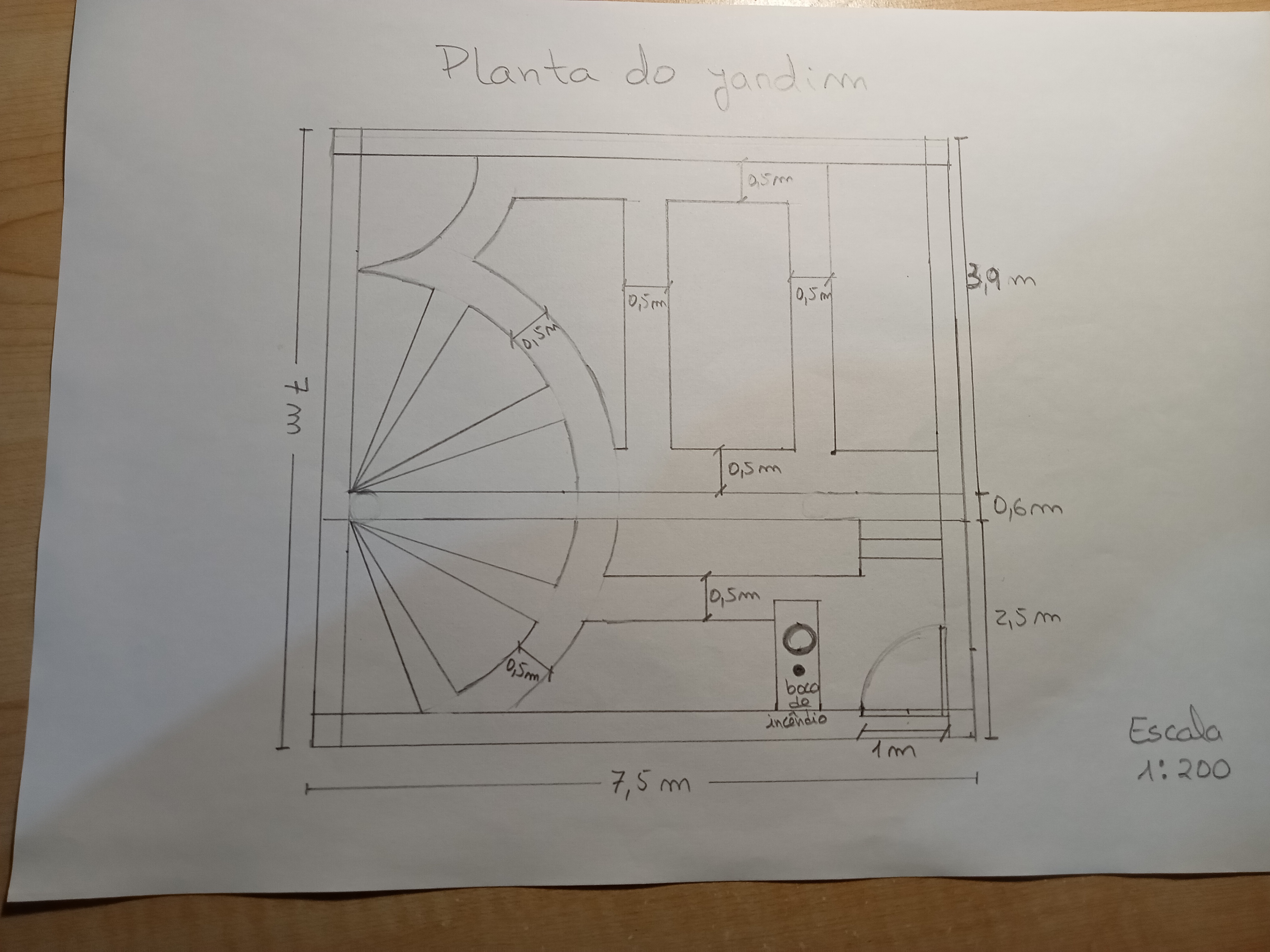 Planta da Horta. Após a estabilização do solo vamos tentar "desenhar" a nossa Horta, na realidade.
