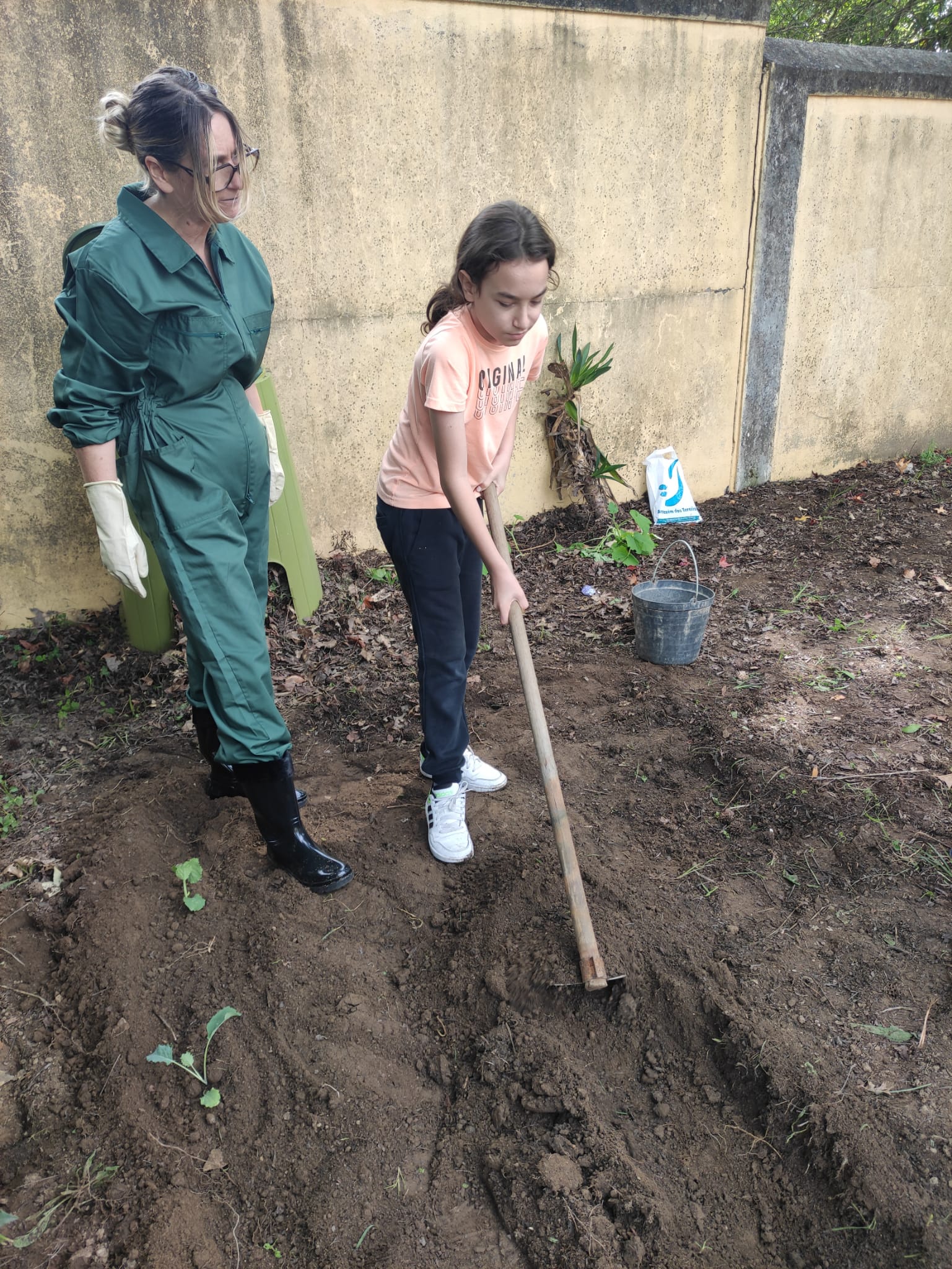 Preparação da terra da horta