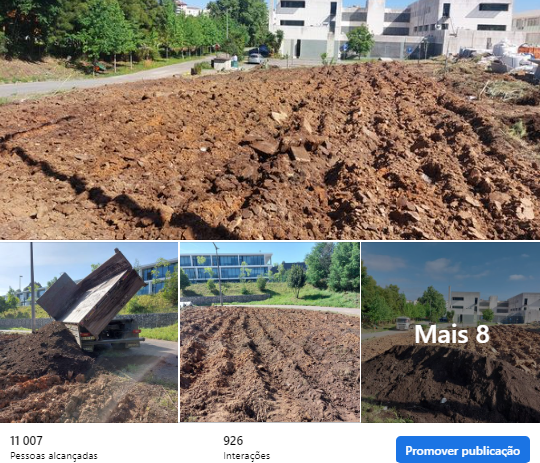 Colaboração da CMCoimbra e terreno da horta lavrado por trator da ESAC