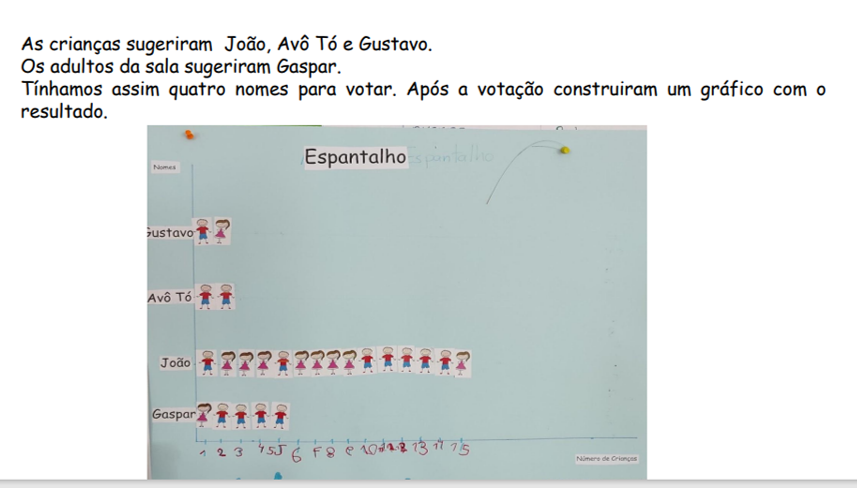 Processo de votação para atribuição de um nome ao espantalho.