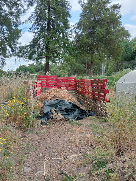 Compostor instalado na horta da escola - recolhe os detritos vegetais da horta e dos restantes espaços da escola.