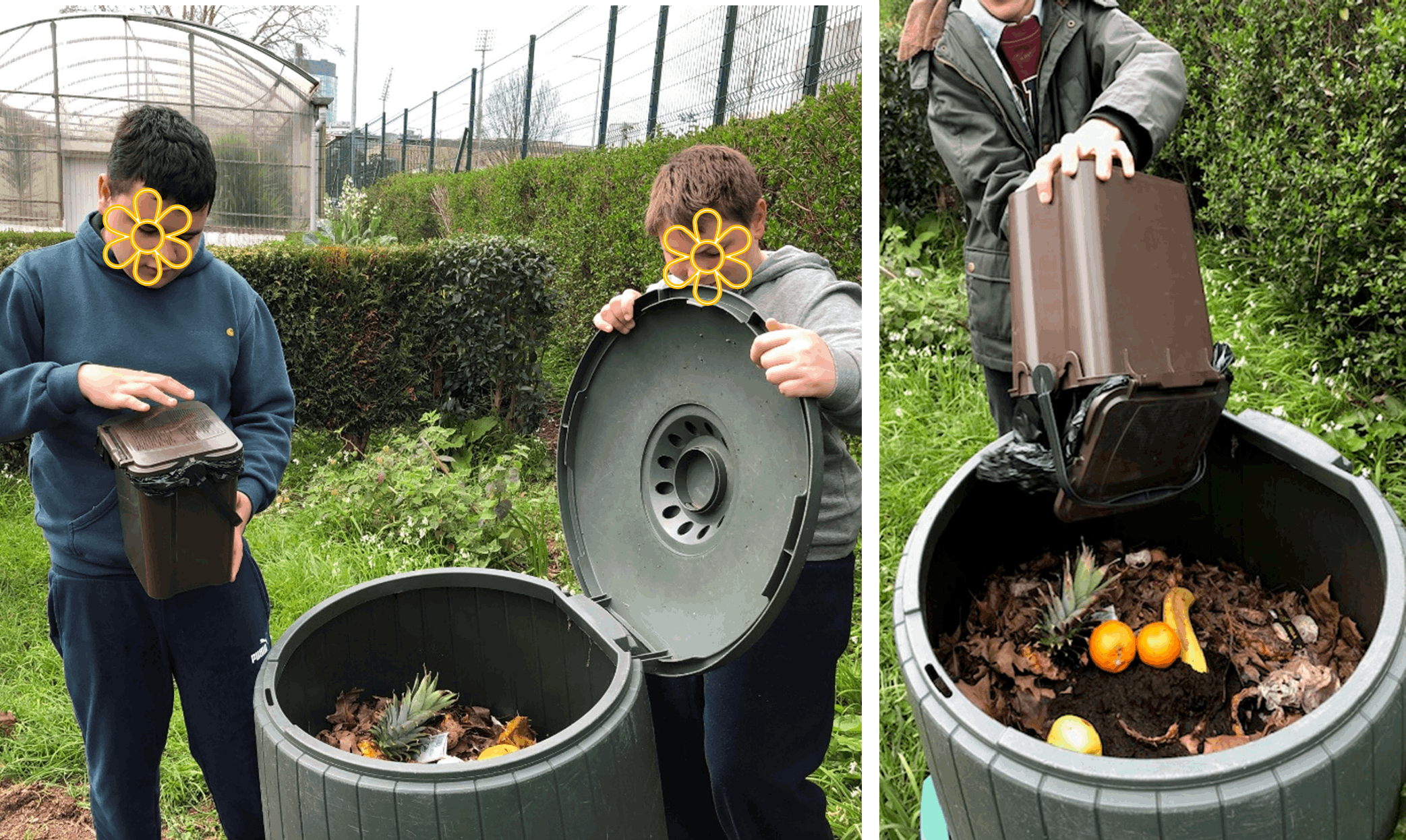 Compostagem - Nada se perde, tudo se transforma.
Os restos de fruta, os lanches e a borra de café têm um novo destino: a compostagem. Aqui, cada pedacinho conta para nutrir a terra.