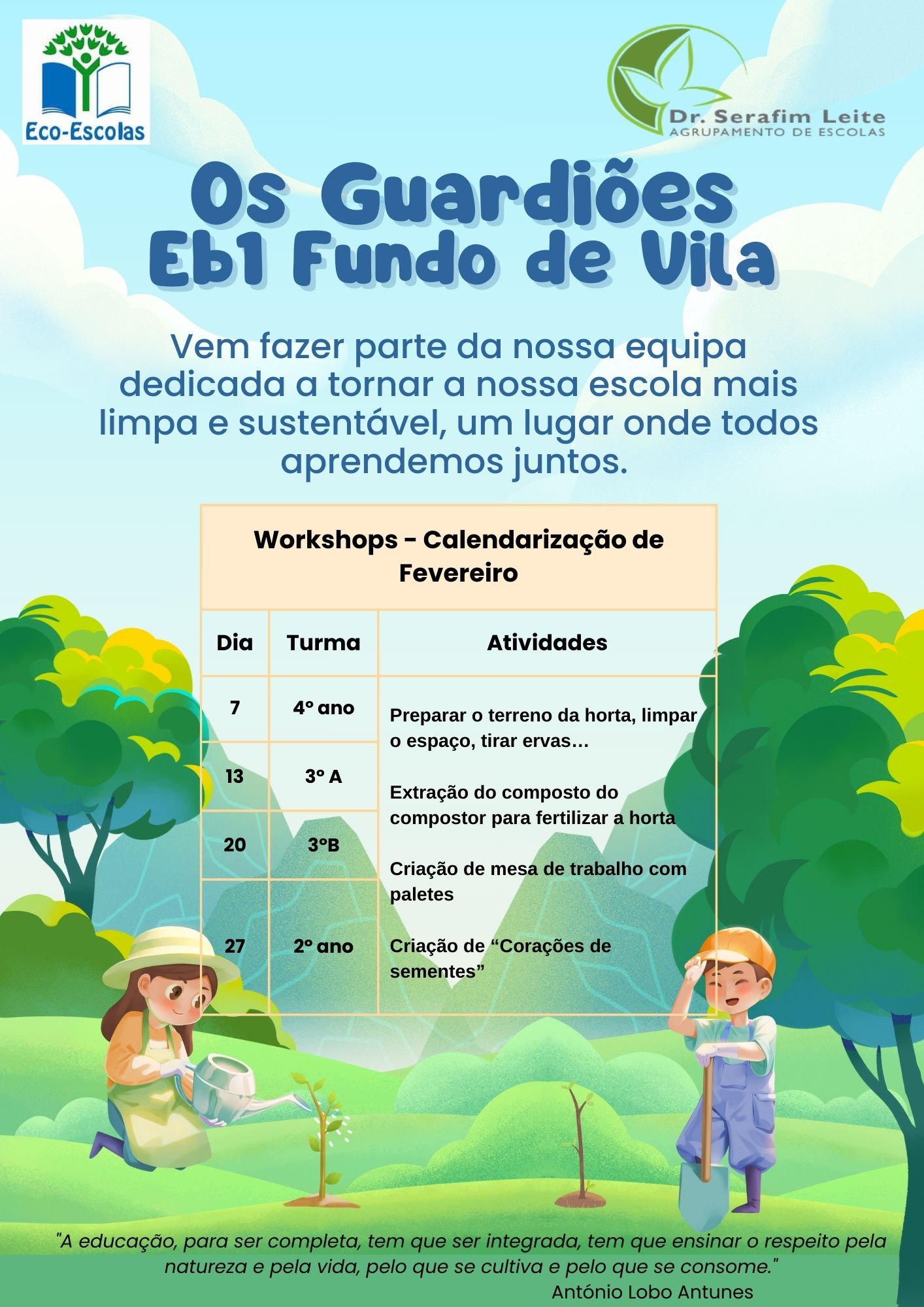 Calendarização de workshop
