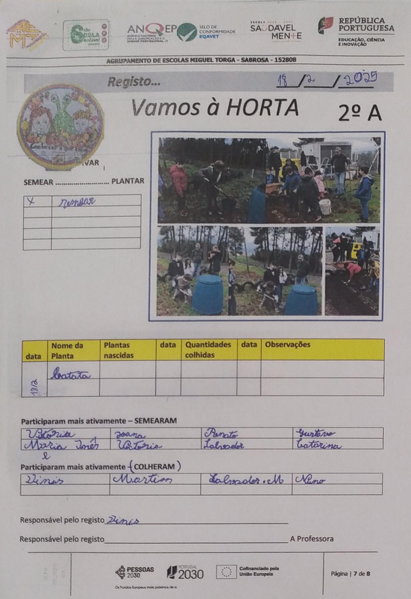 Registo da atividade no âmbito da DAC (Domínio de Autonomia Curricular)