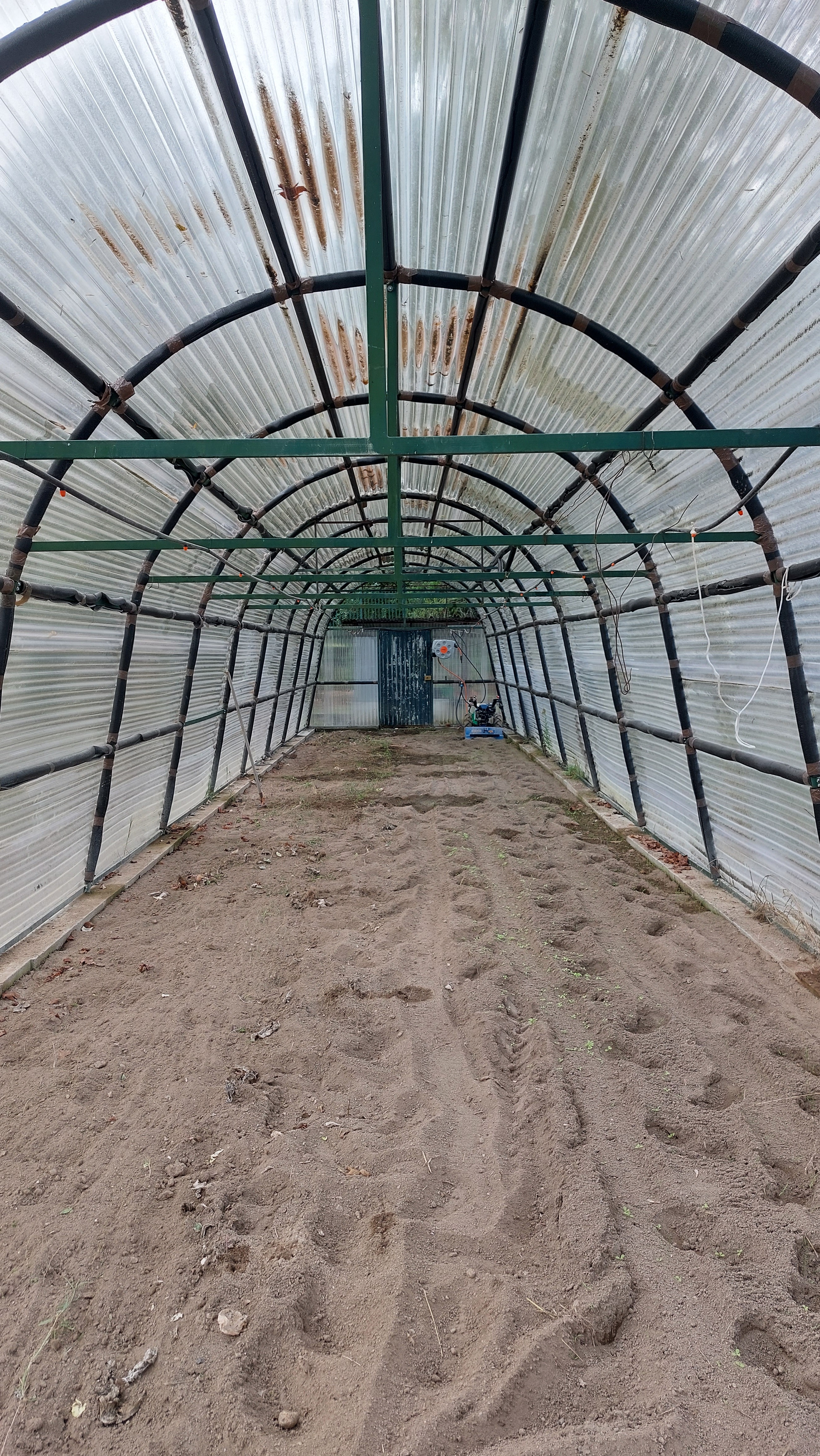 Terreno da horta preparado, para a plantação de hortícolas.