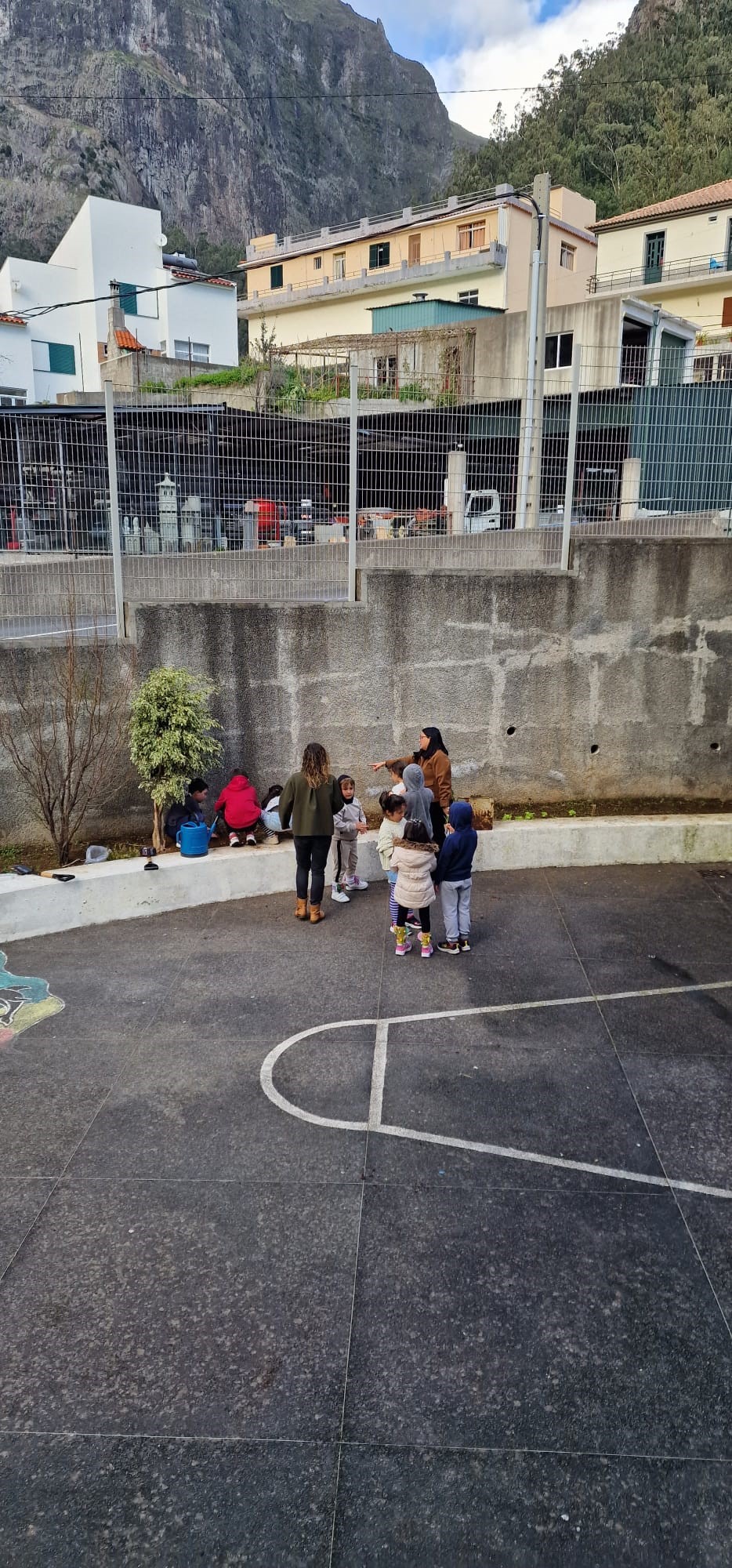 Plantação feita pelos alunos do 1.º ciclo.