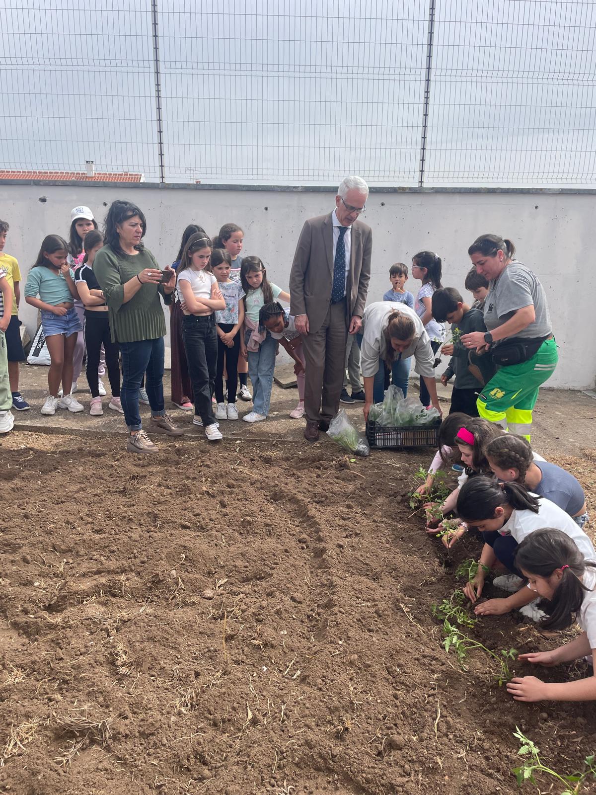Início da plantação com o apoio de uma das entidades colaborantes - Junta de Freguesia.
