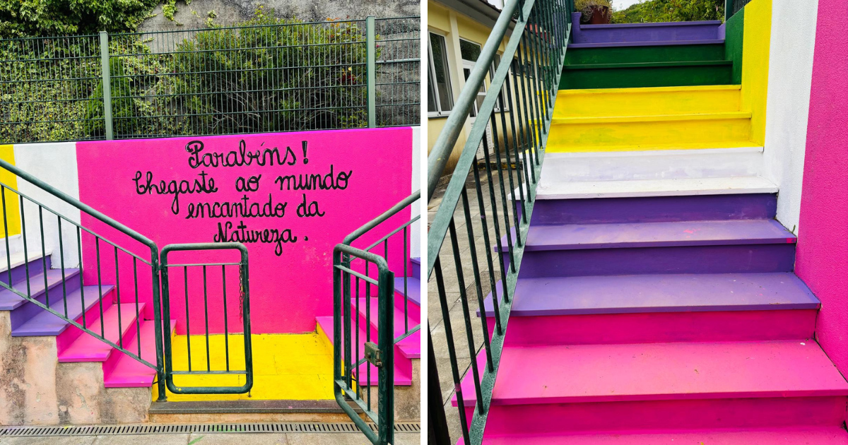 Início do trilho colorido com frase inspiradora.