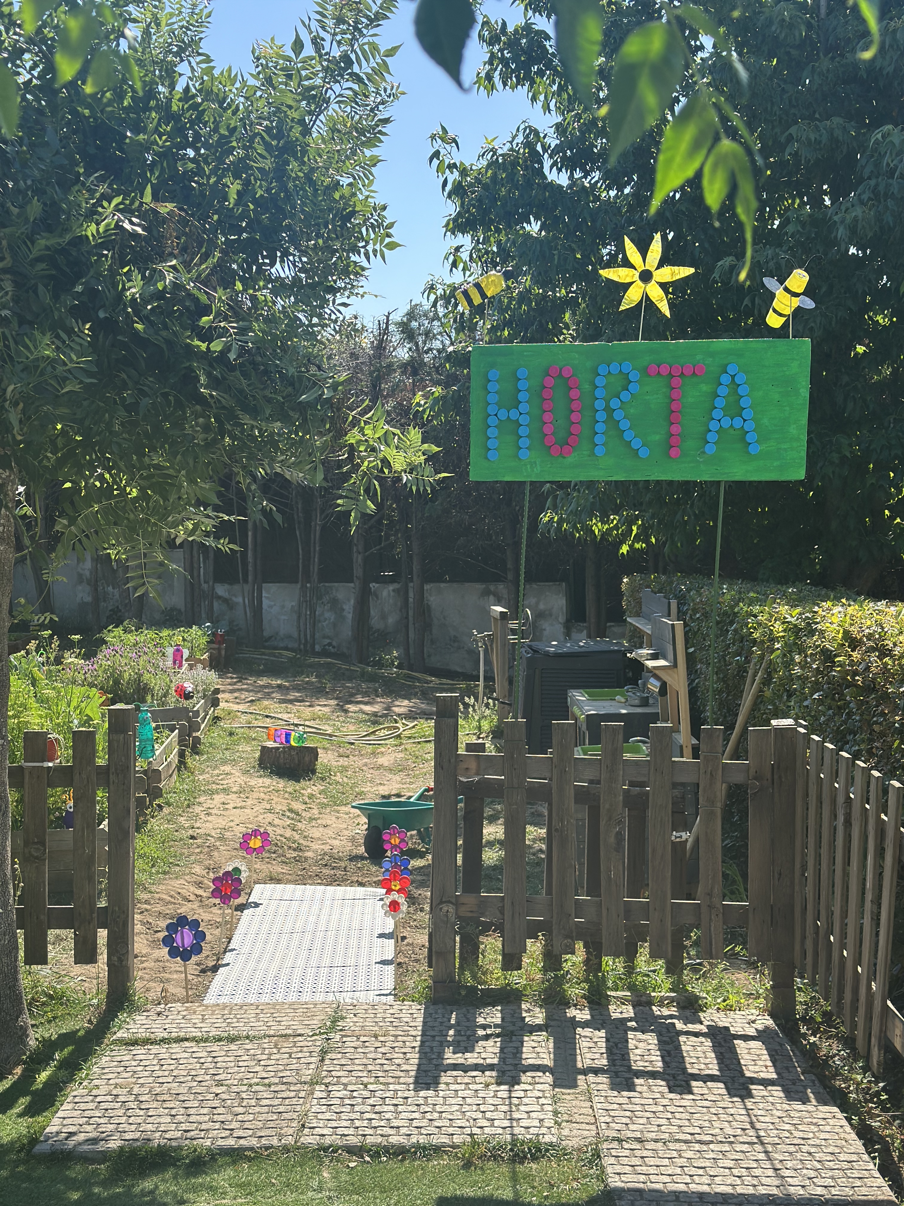 Placa de identificação da horta