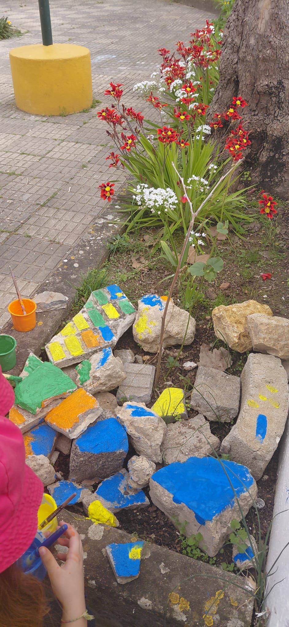 Decoração dos caminhos para as Mini Hortas