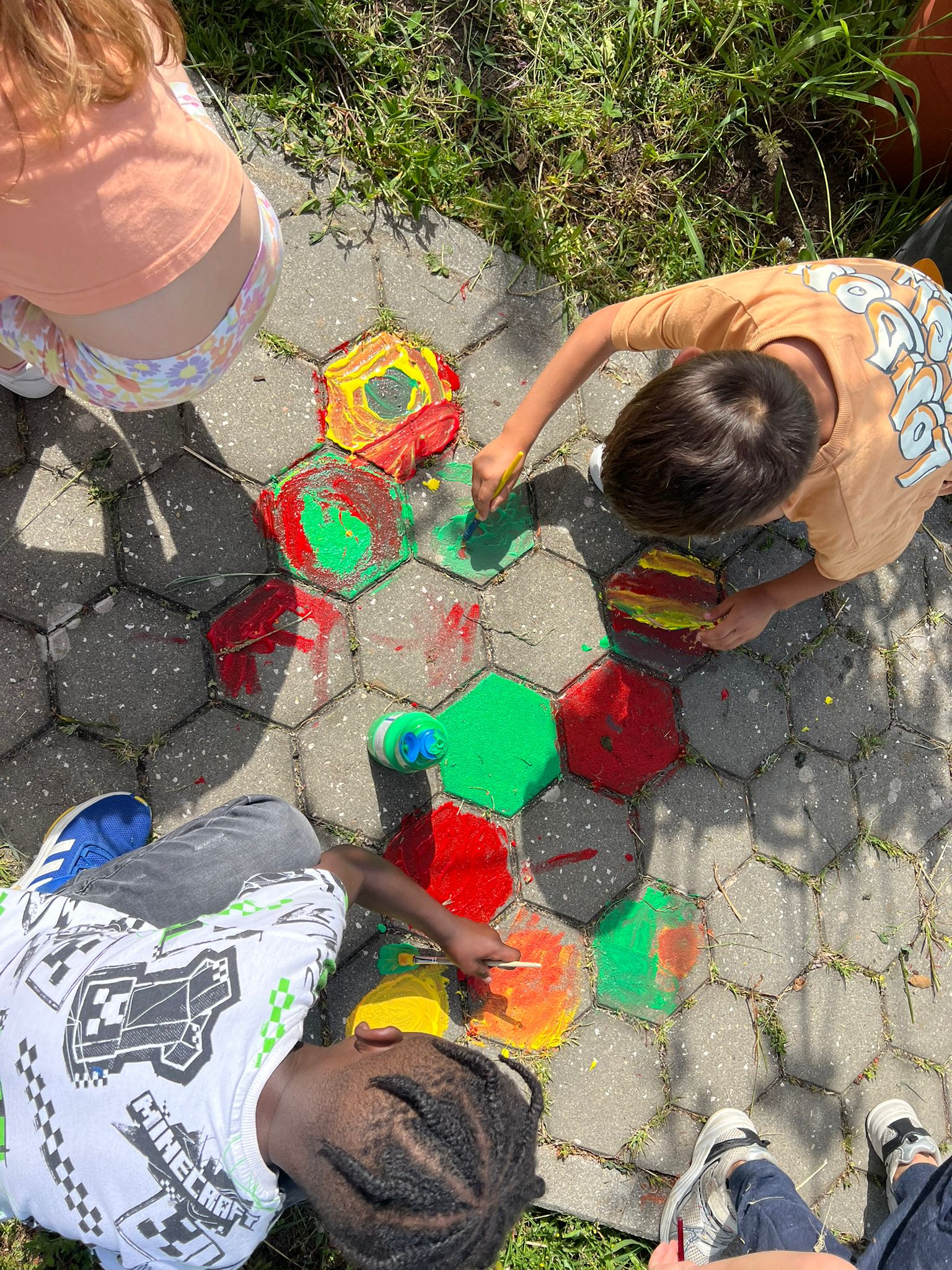 Pintura no chão do recreio
