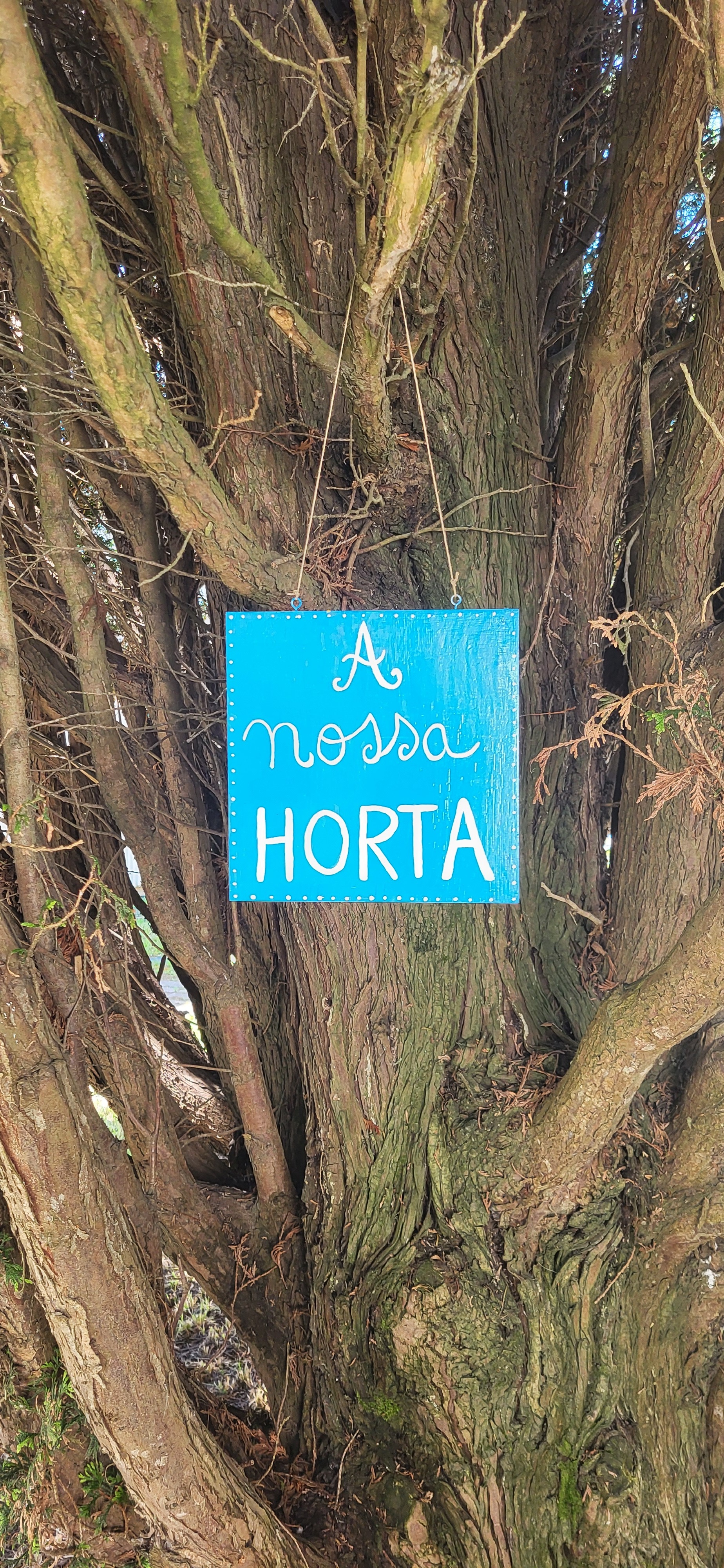 Placa de recepção à horta