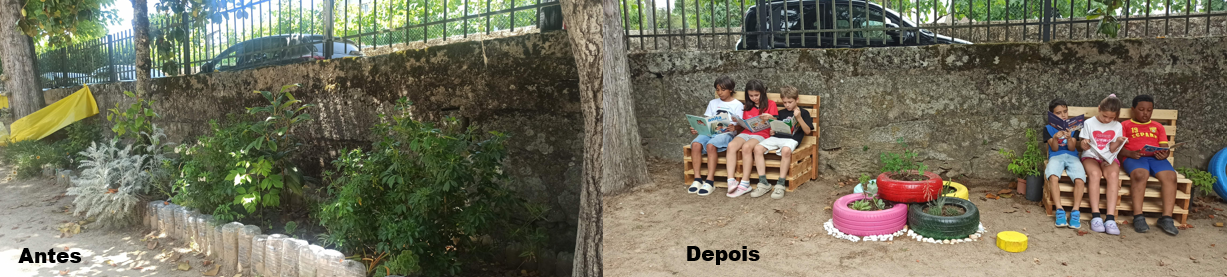 Antes e depois  jardim lateral continuação.