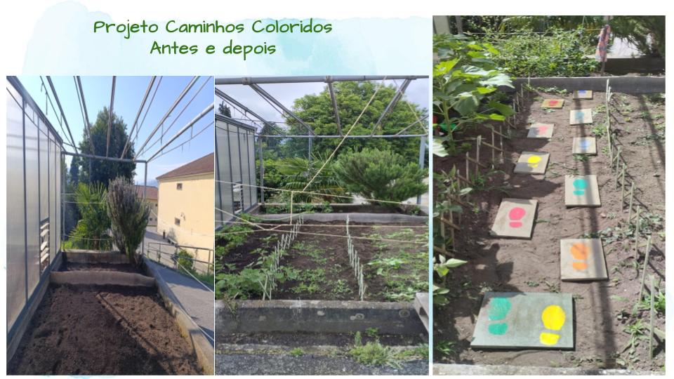 Aspeto do espaço intervencionado, antes e depois