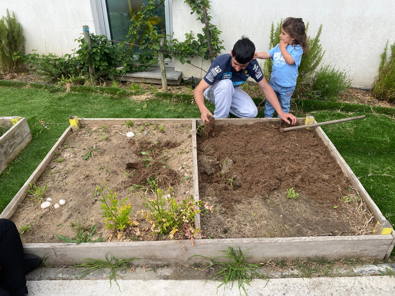 Preparação e enriquecimento da terra com húmus com o apoio dos pais/encarregados de educação.