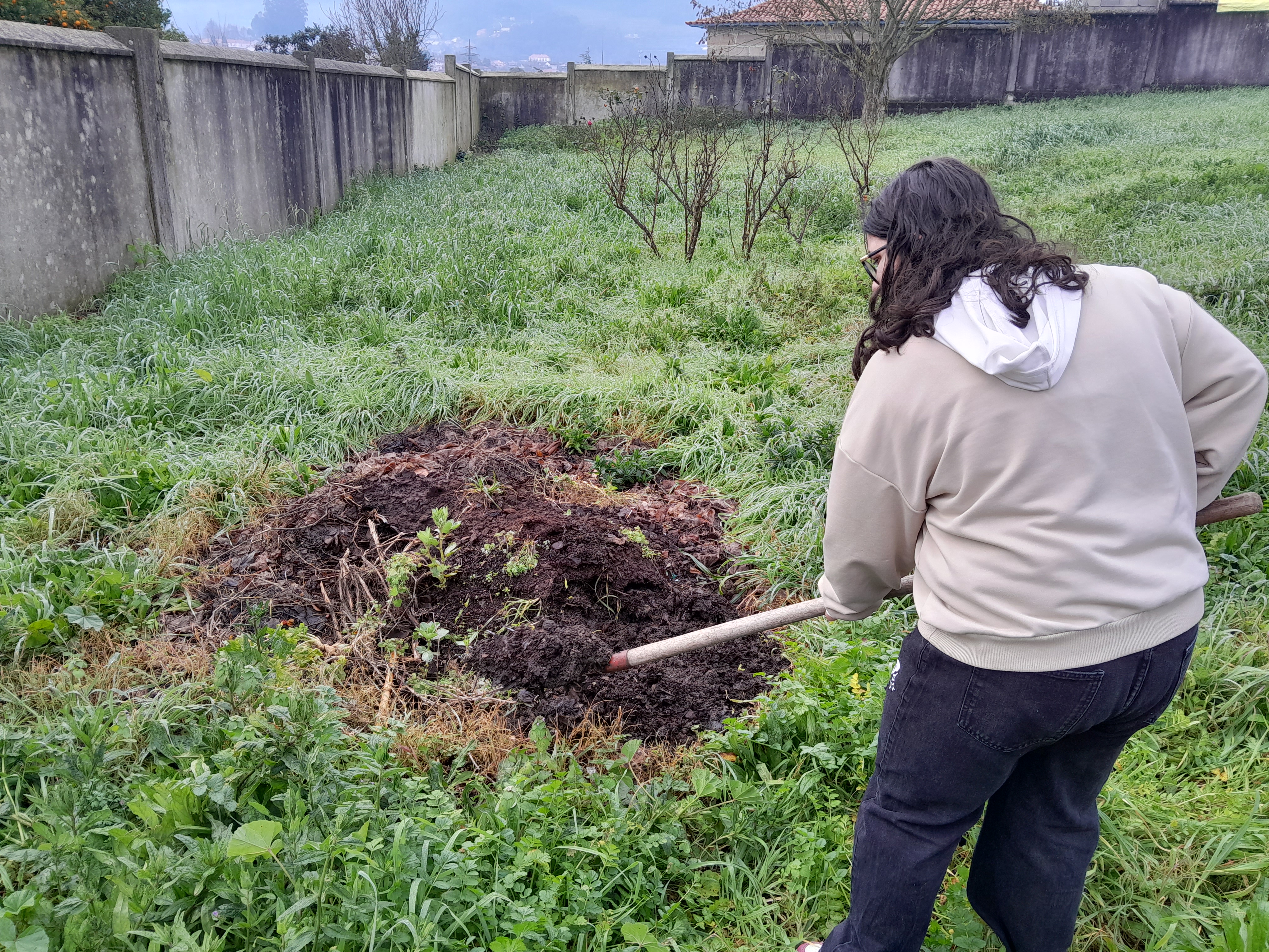 Recolha de composto produzido