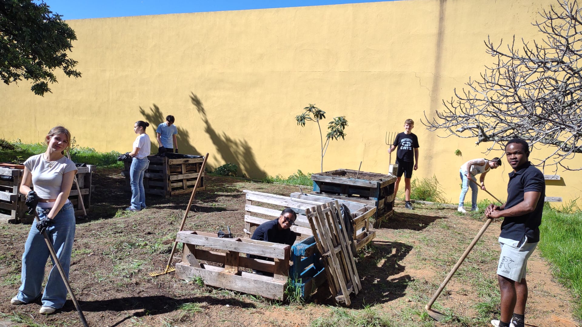 Construção dos canteiros verticais