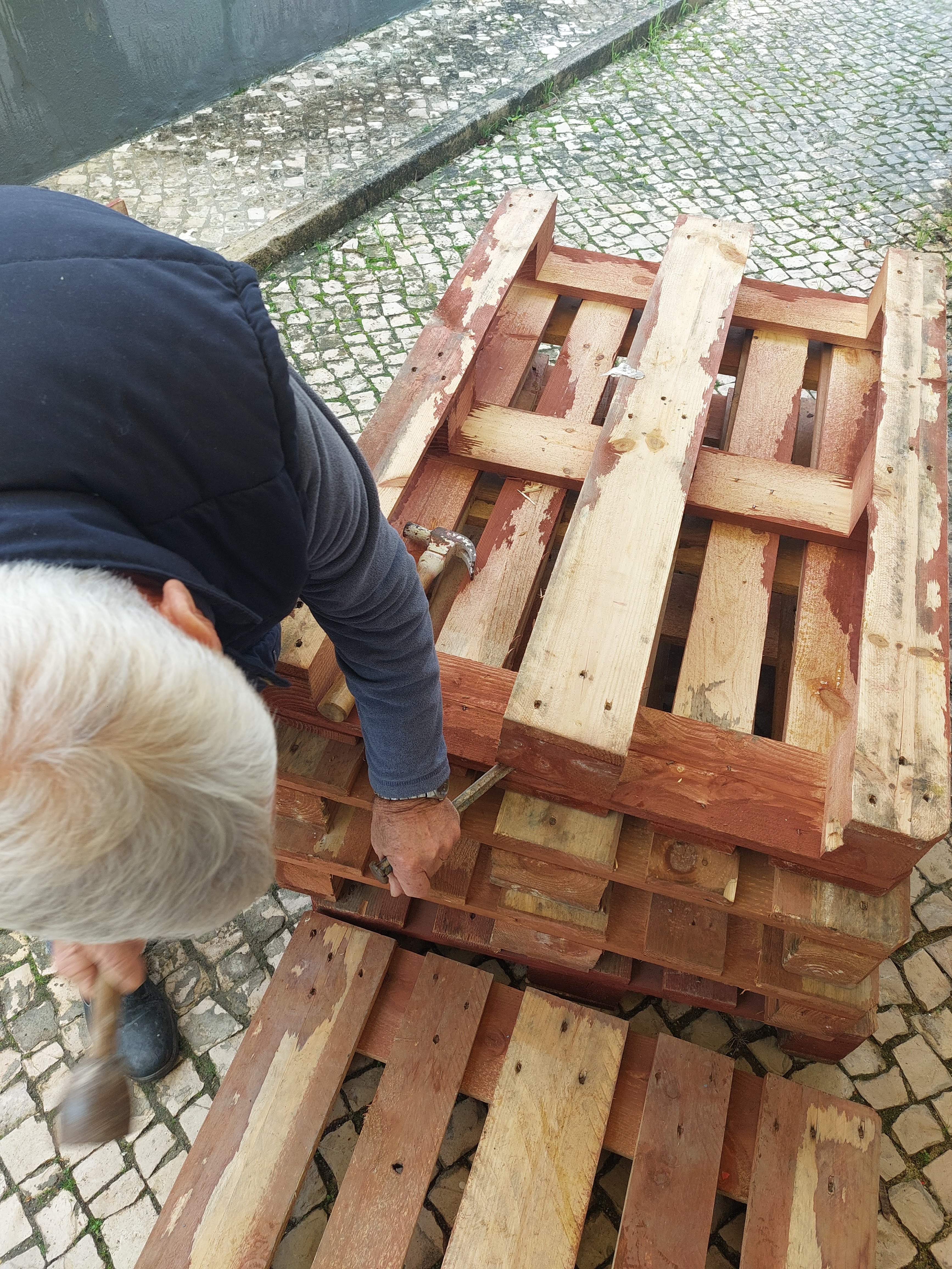 Construção das caixas paletes/horta