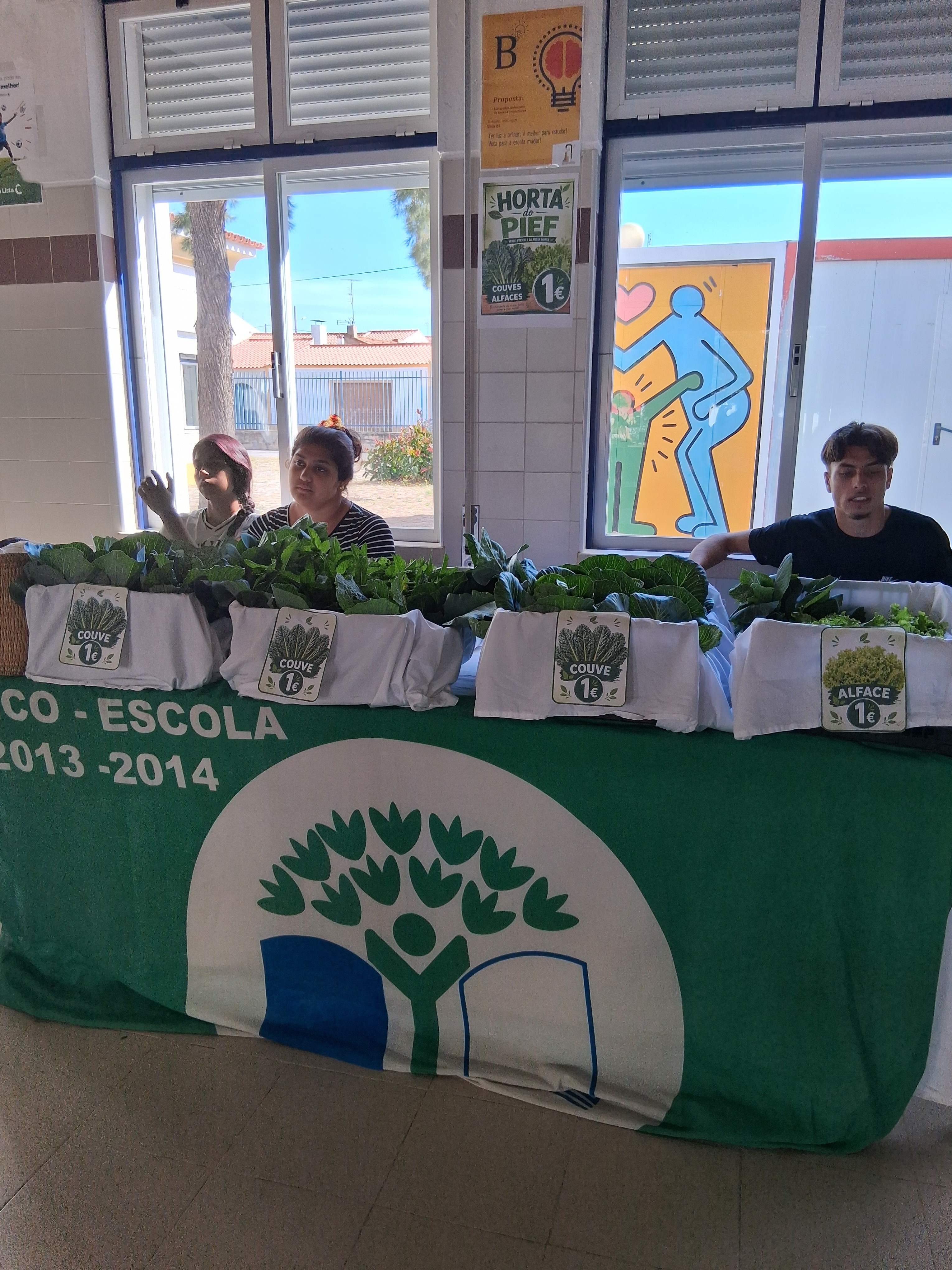 Feira de venda de alface e couve