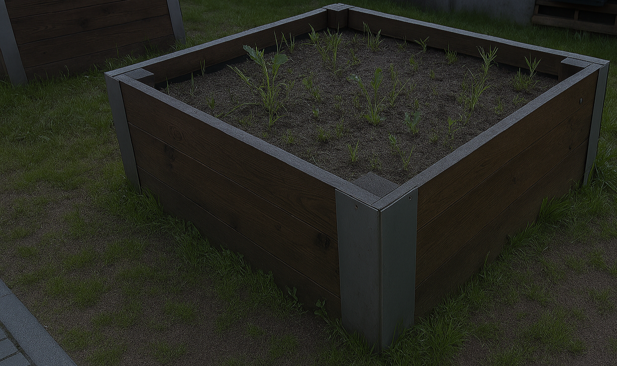 Canteiro frontal que revela ausência de cuidado..