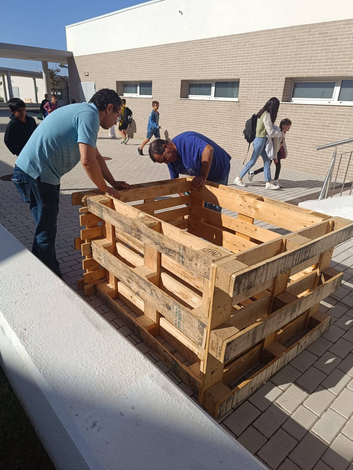 Montagem do caixote para a horta