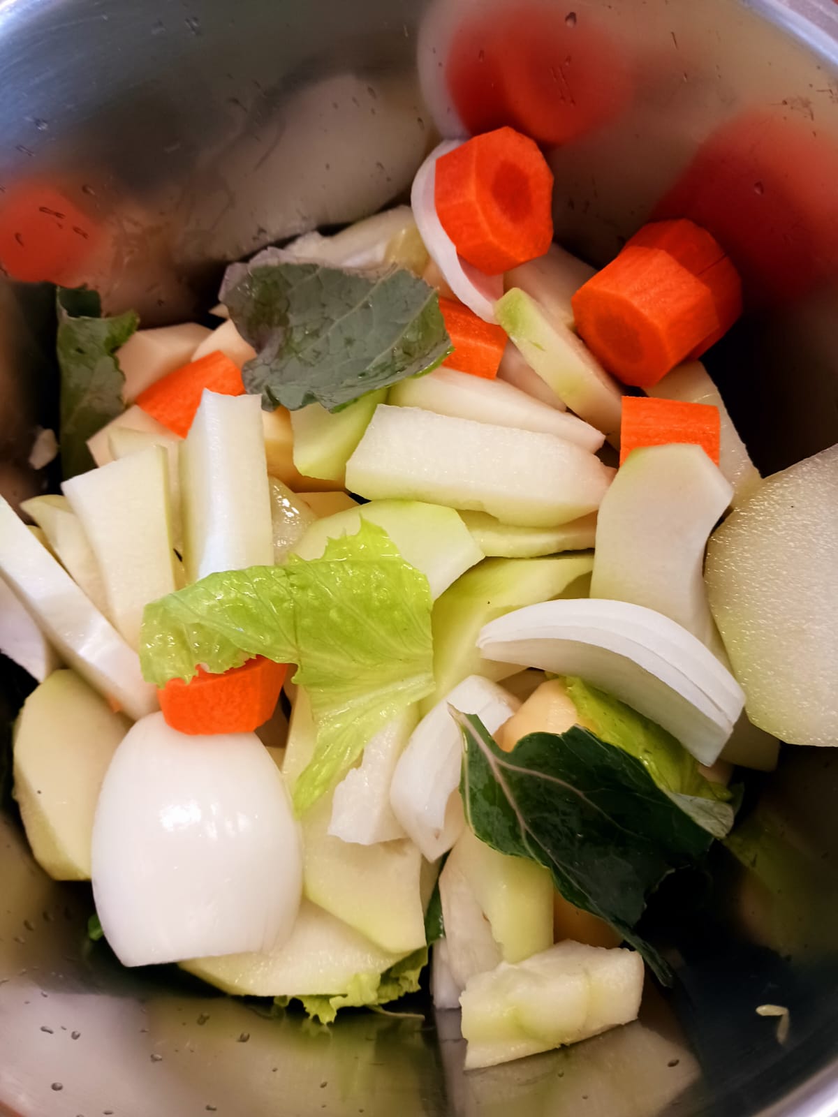 Sopa com legumes da horta