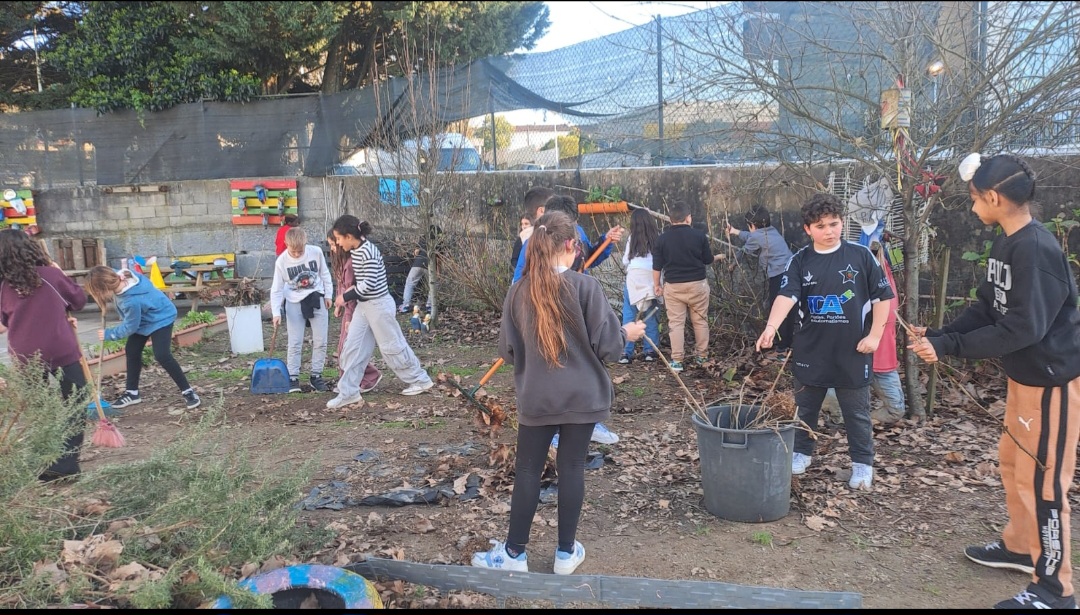 Limpeza da horta.