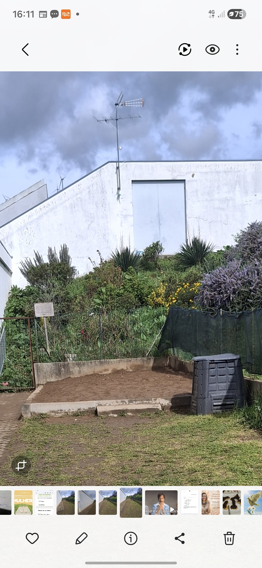 Horta em fase inicial: Compostagem