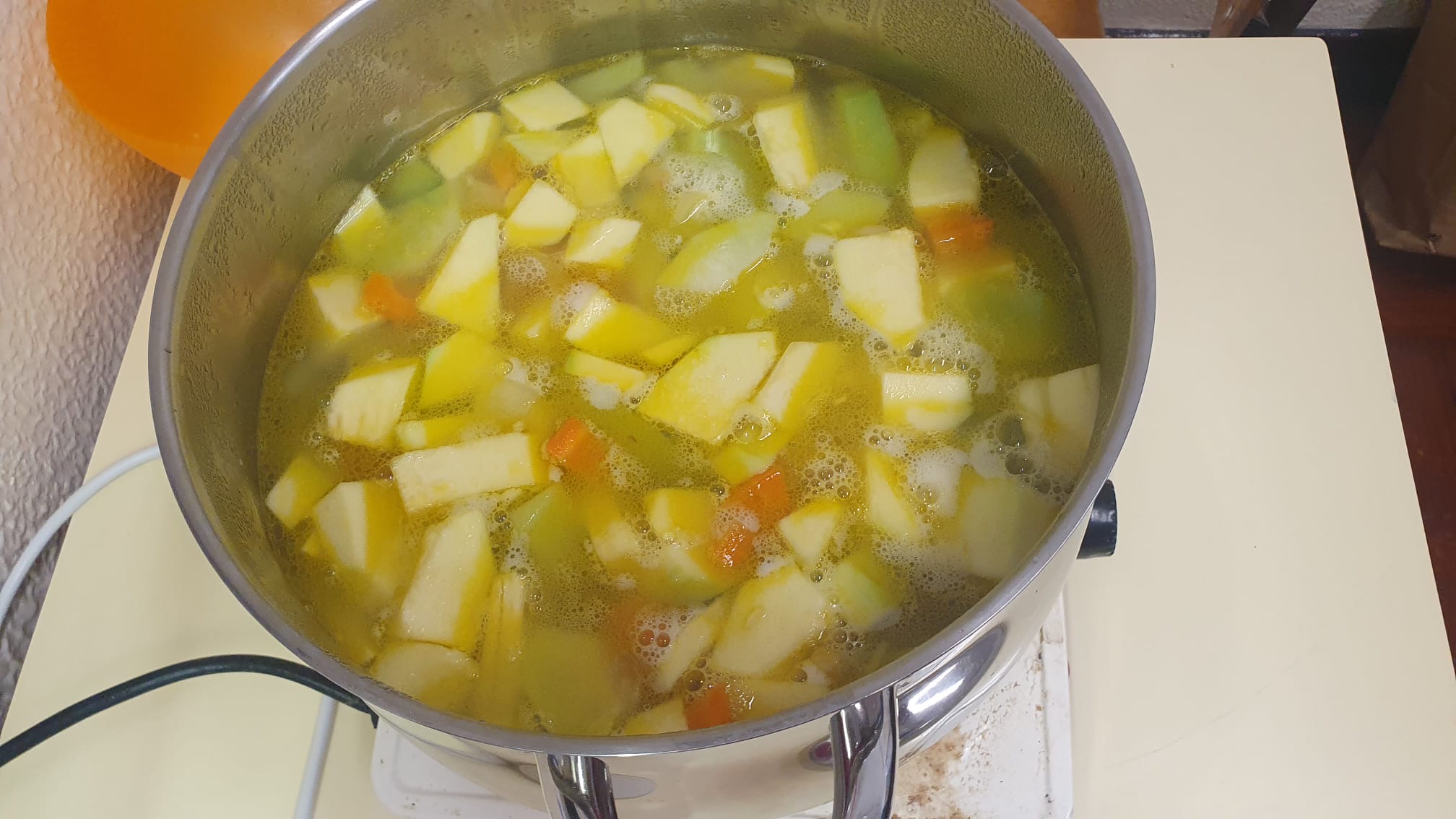 sopa com recolhas da horta